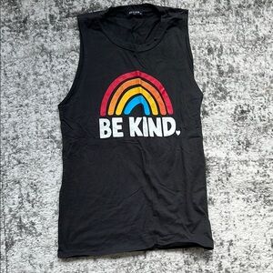 Black 'Be Kind' Graphic Tank Top